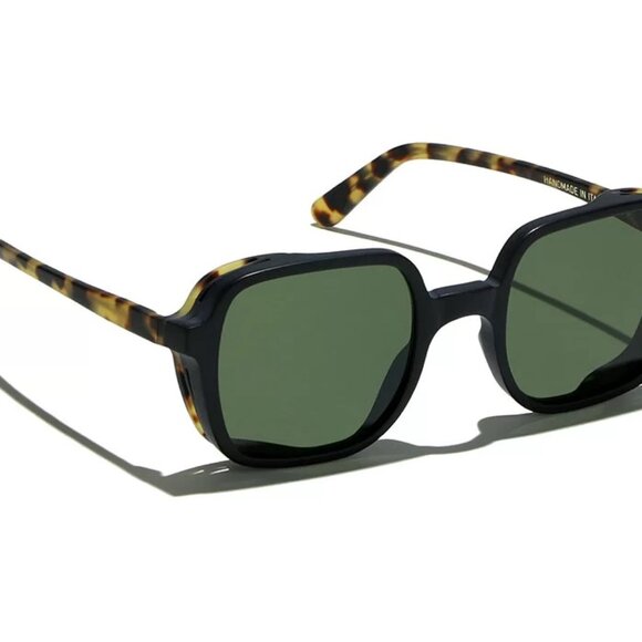 Black Square Women\'s Sunglasses with Green Lenses main image 5
